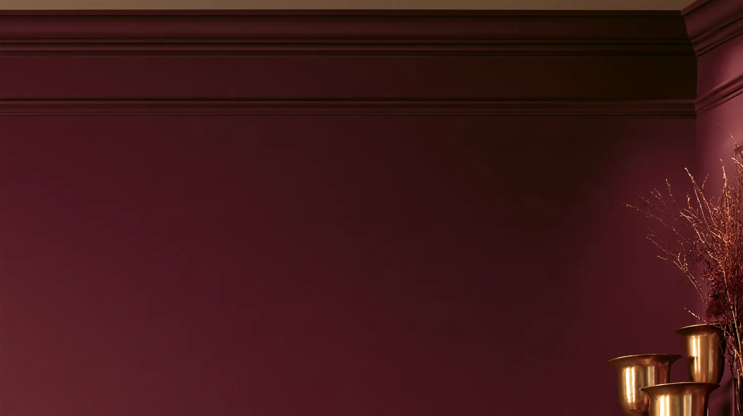 Solid burgundy wall with a subtle texture, providing a rich and elegant setting for professional video calls.