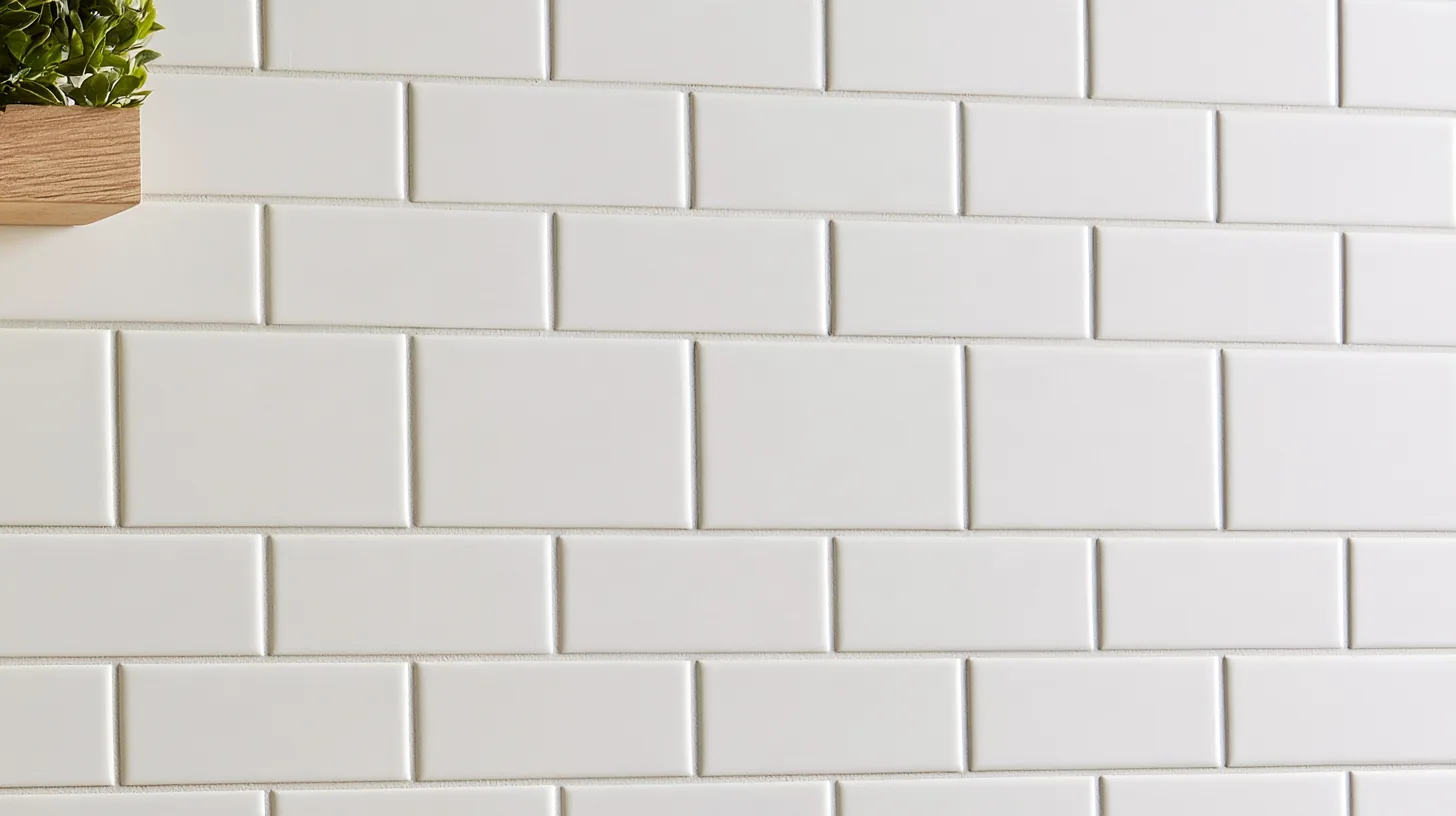 Textured white wall with a subtle pattern, providing a clean and professional backdrop for video calls.