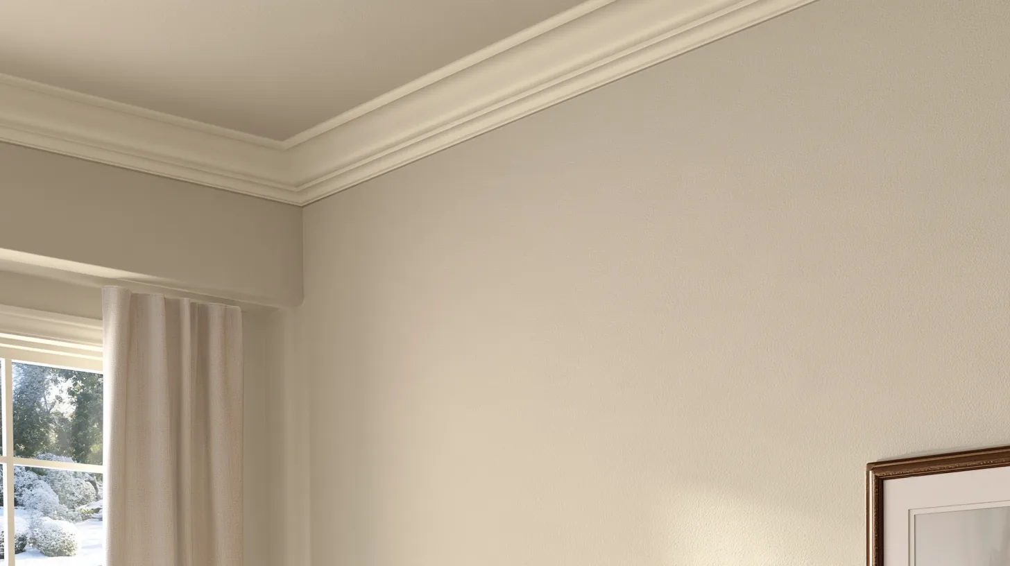Light neutral wall with subtle texture and natural light from a window, creating a calm atmosphere.